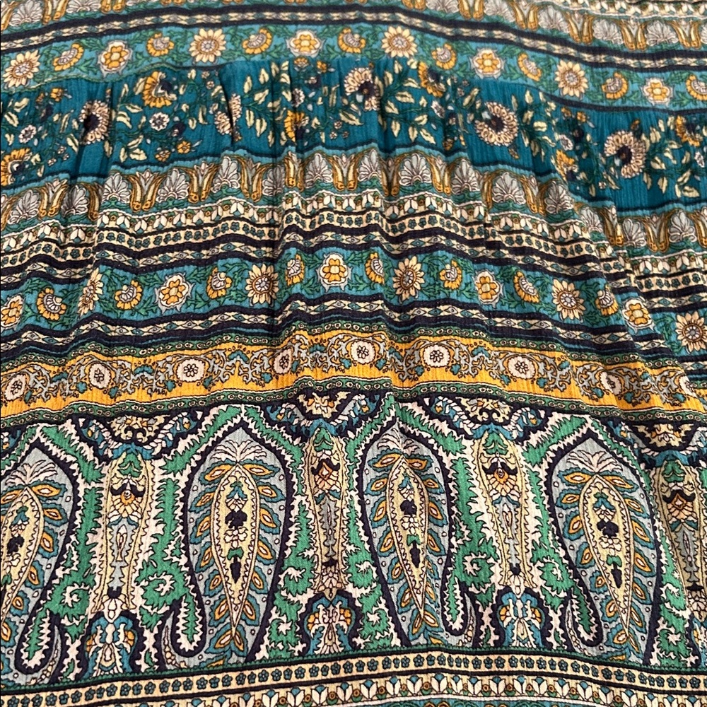 J. Jill voyager Teal Patterned Maxi Dress size medium petite - Picture 12 of 13